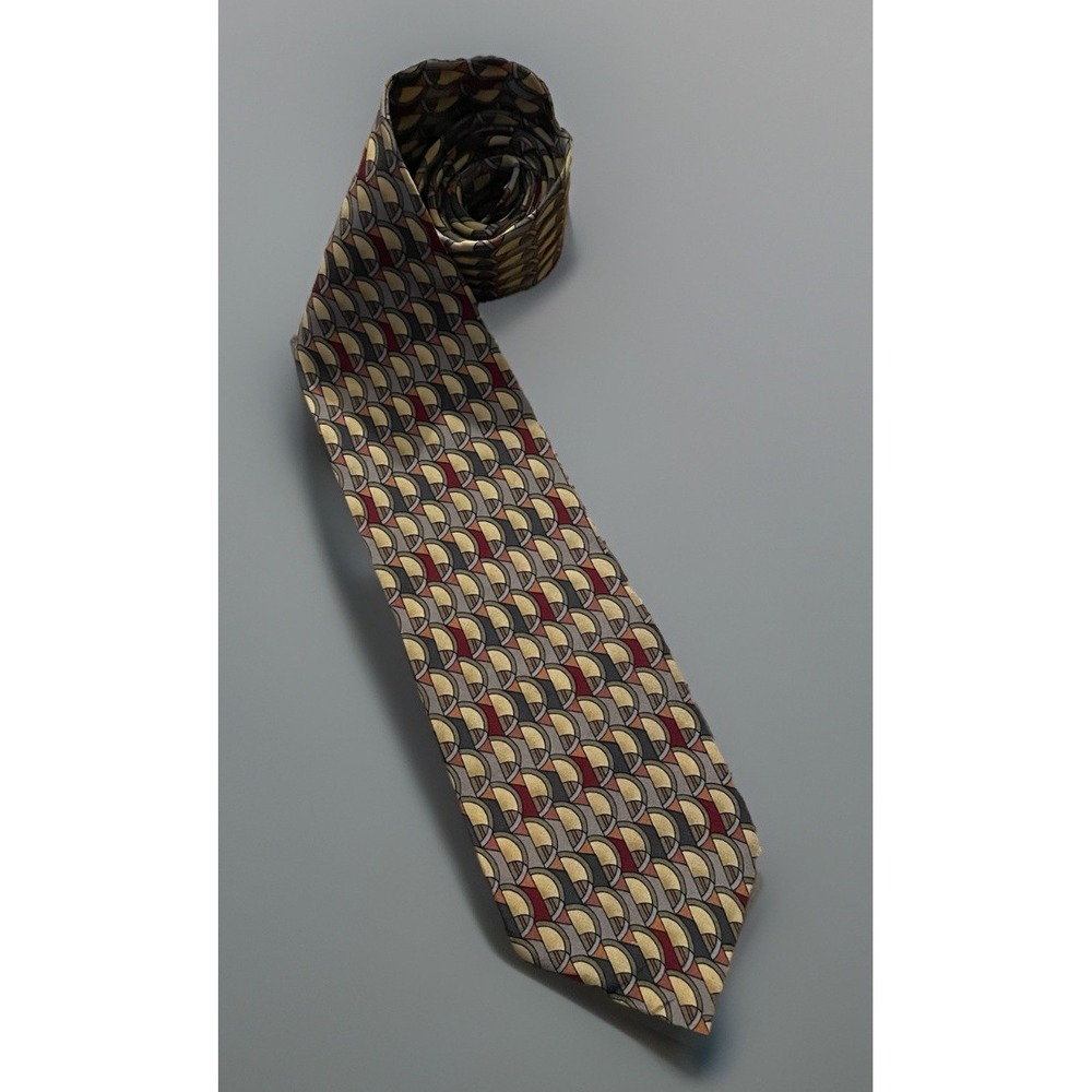 Jerry Garcia Neckwear Tie Multi Color Geometric All Over Pattern 100% Silk JBHS